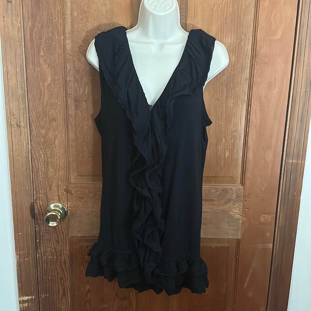 Vivienne Tam Women’s Ruffled Sleeveless Button Up Shirt No Size Tag